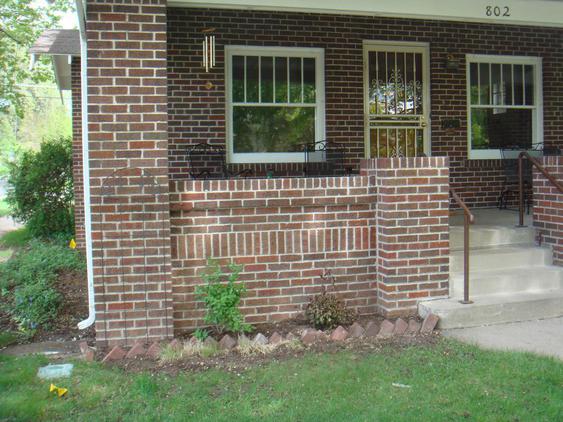 Porch Walls and Two Center Column Tuck Pointing