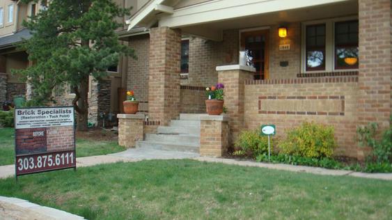 Grind Out And Tuck Point All Joints On Porch Wall And Columns