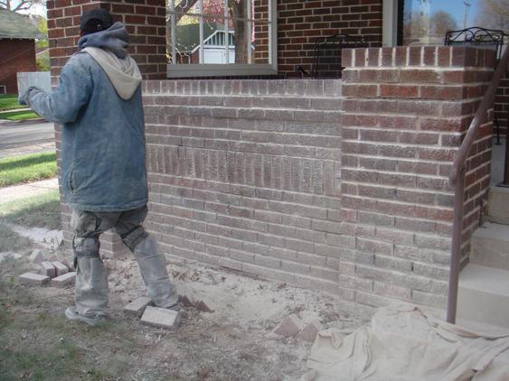 Porch Walls and Two Center Column Tuck Pointing during_2_29_jpg