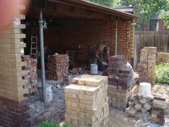 Rebuild Both Courses of Garage Wall to Plumb during_3_25_jpg