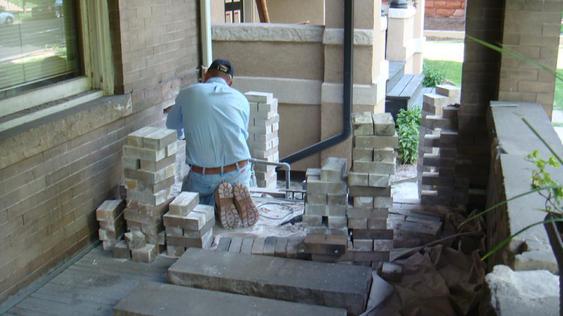 Rebuild Porch Wall And Tuck Point All Joints On Front Porch Wall during_dsc00085_jpg