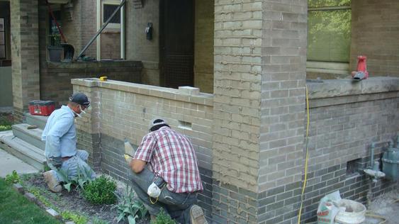 Rebuild Porch Wall And Tuck Point All Joints On Front Porch Wall during_dsc00088_jpg