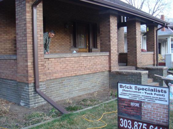 Rebuild Porch Wall, Re-lay Loose Bricks and Stone, Tuckpoint Deteriorating Mortar before_2_24_jpg