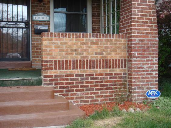 Rebuild Porch Walls (not columns) To Repair Subpar Tuck Pointing Mason Work. Required Brick Replacement For Ruined Bricks With New, Matching Brick
 after_1_26_jpg