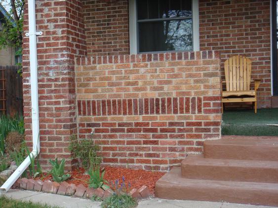 Rebuild Porch Walls (not columns) To Repair Subpar Tuck Pointing Mason Work. Required Brick Replacement For Ruined Bricks With New, Matching Brick
 after_2_26_jpg