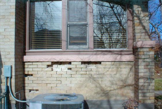Tuck Point Porch Wall and Relay Loose Bricks before_loose_bricks_need_replacing_and_repointing_8_jpg
