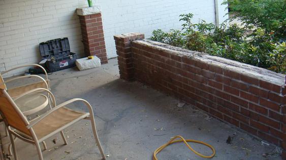 Tuck Point Porch And Relay Capstones And Replace Broken Bricks On Column before_dsc00052_jpg